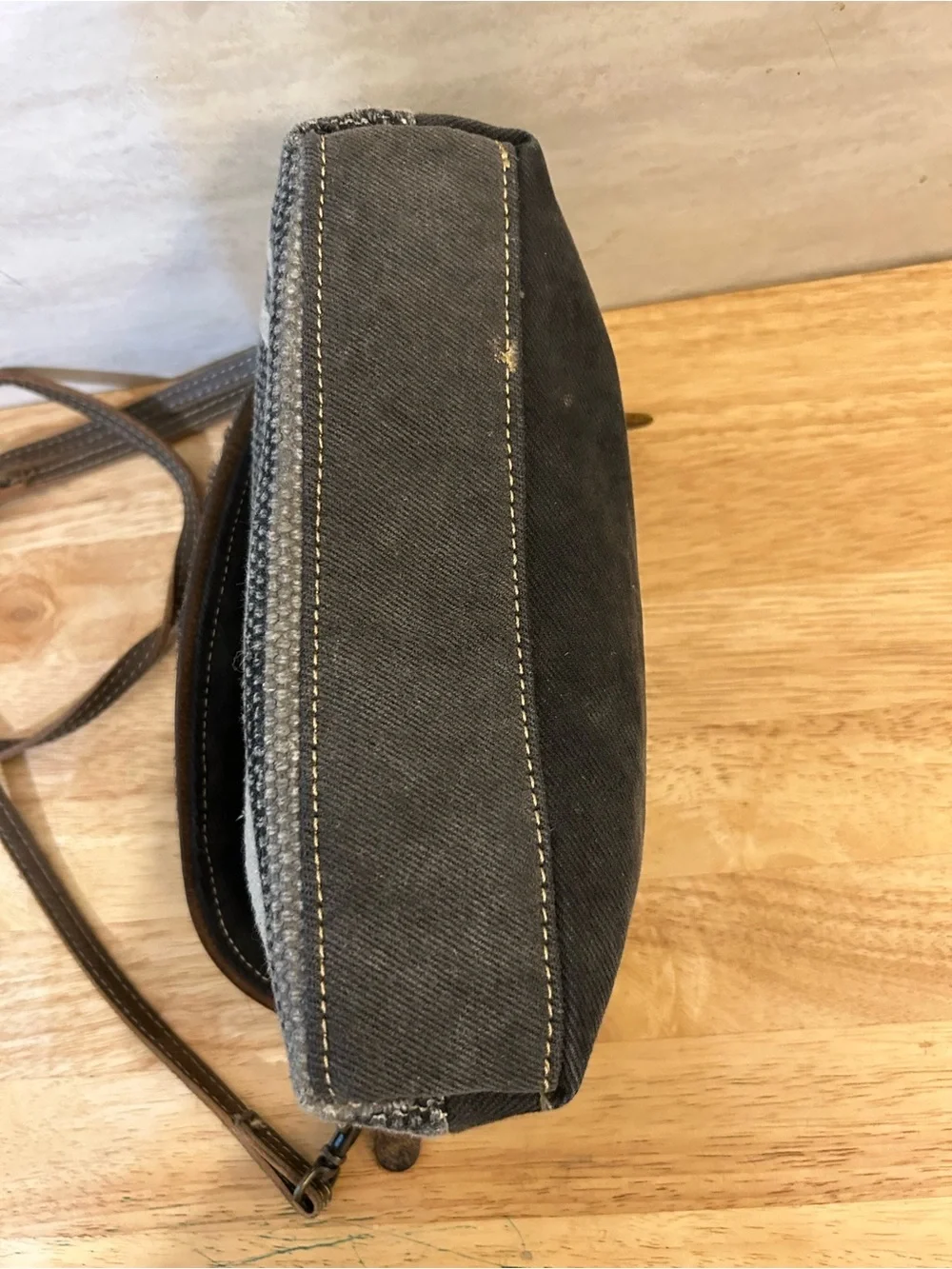 Myra Bag Gray Clandestine Crossbody Cowhide Leather